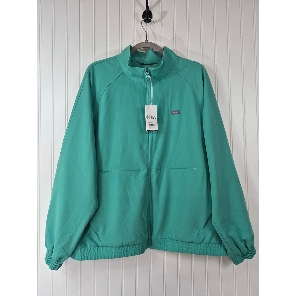 NWT FIGS Sydney Scrub Jacket Womens 3XL Green Teal Full Zip 
Medical Nurse